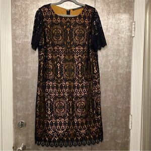 Marina Rinaldi Elegant Black Lace Dress, US12